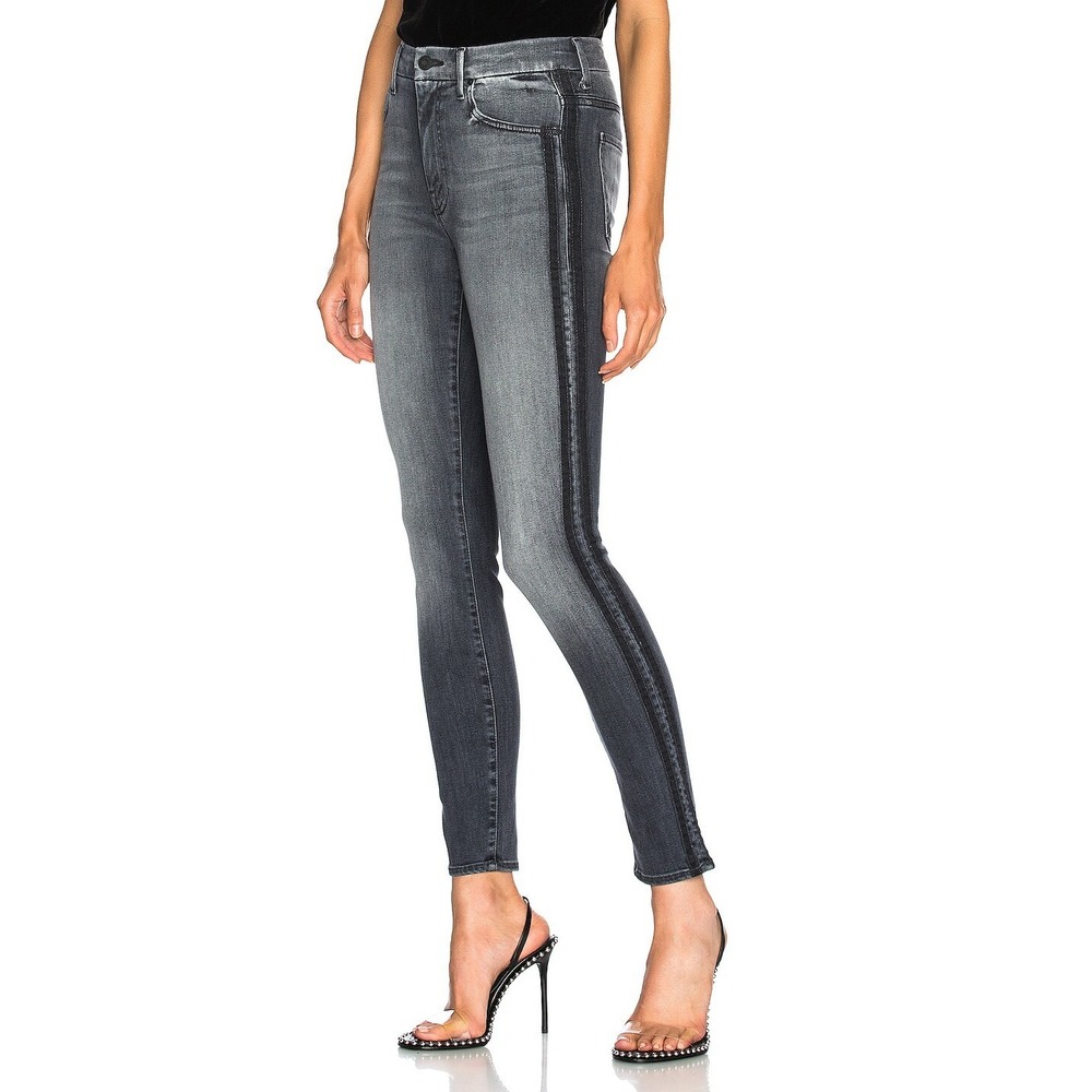 MOTHER High Waisted Looker Skinny Jeans In Miss Moody Two Shoes Racer Women 25